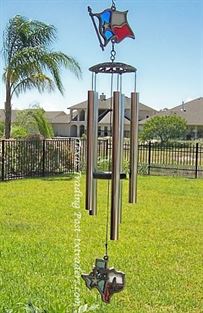Texas Stained Glass Pewter Wind Chimes - 36"