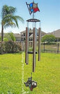 Texas Stained Glass Pewter Wind Chimes - 36"