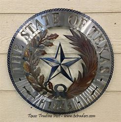 Texas Metal Art - The State Seal of Texas -1845