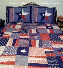 Texas Lone Star Quilt/Bedding with Pillow Shams - King