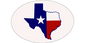 Oval Texas Bumper Sticker with the State of Texas