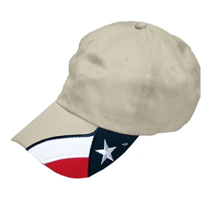 Cap in Tan with the Texas Flag