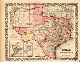 Texas Historical Map - Texas 1856