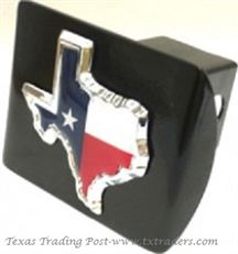 Texas Flag Black Chrome Trailer Hitch Cover