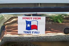 Howdy From Texas - Mini Bumper Sticker