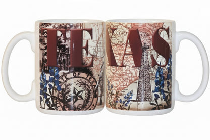 Texas Coffee Mug with Texas Icons