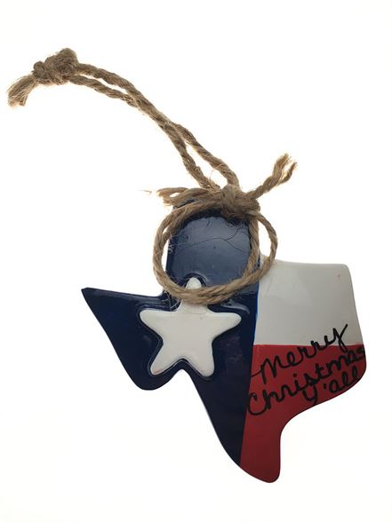 Texas Shape Ornament-Merry Christmas Y'all