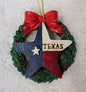 Texas Christmas Ornament - Texas Lone Star on Wreath