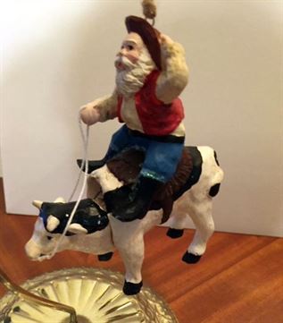 Texas Santa Rounding up the Herd Christmas Tree Ornament