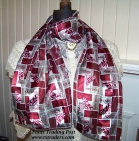 Texas A&M Silk-Like Scarf with Reveille for the Ladies