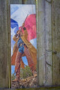 Barnwood Art - Cowboy with Texas Flag
